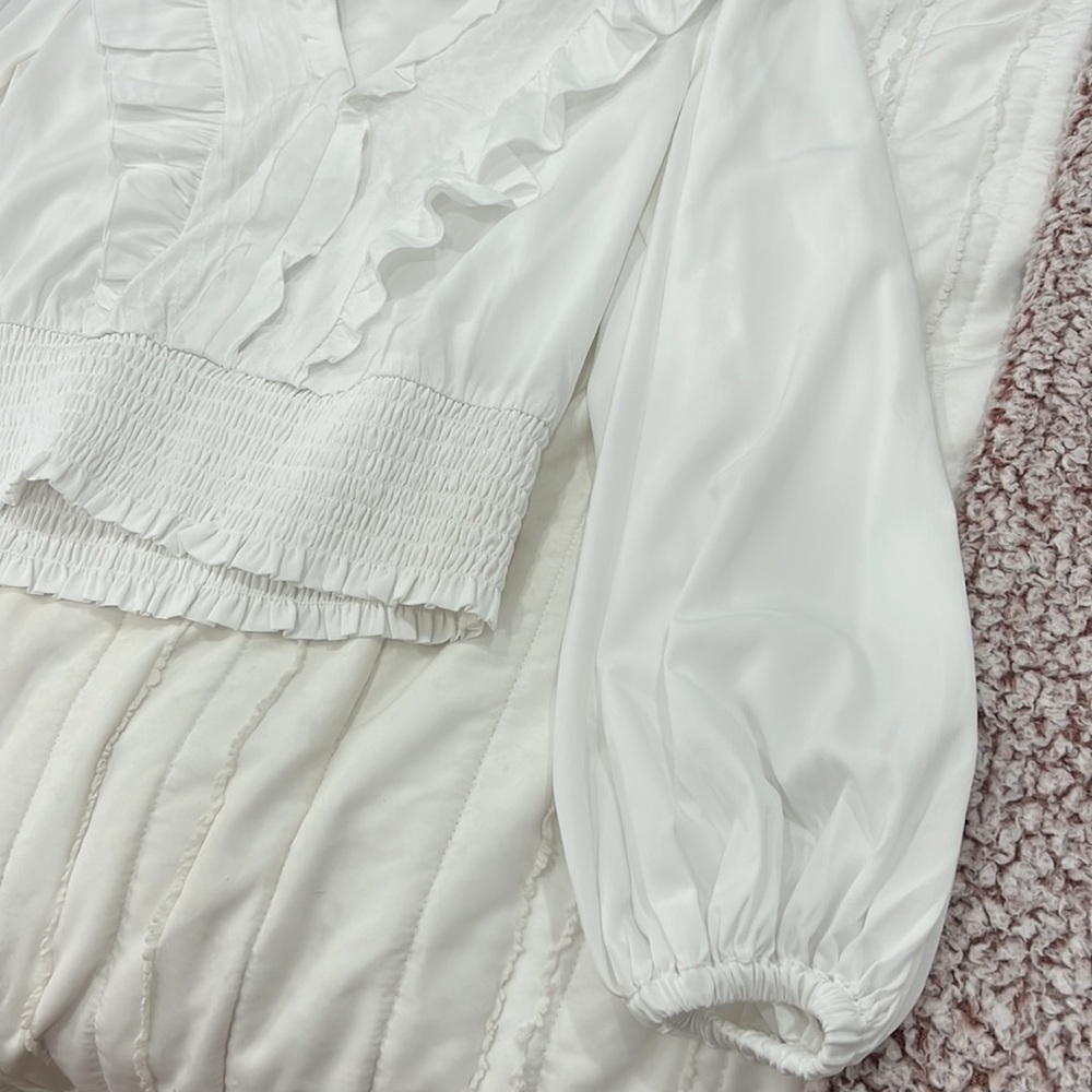 Express White Ruffle Blouse - Picture 2 of 3